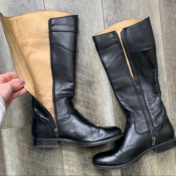 Frye Molly Button Black Leather Tall Riding Boot 7 1/2B - Picture 12 of 12